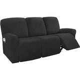 2 3 Seater Velvet Recliner Sofa Cover Elastic Split Design Relax Sofa Slipcover Solid Lounge Armchair Covers With Side