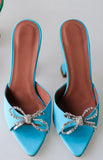 Rhinestone Fish Mouth Open Toe High Heels Wine Cup Heel Mid Heel Sandal Slippers