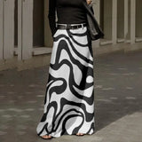 Women Elegant Color Blocking Straight Skirt 2023 Spring Streetwear Fashion Office Long Skirt Retro Boho Pocket Club Skirts
