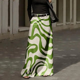 Women Elegant Color Blocking Straight Skirt 2023 Spring Streetwear Fashion Office Long Skirt Retro Boho Pocket Club Skirts