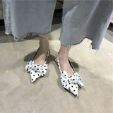 Point Bow Roman Baotou Sandals Fairy Wind Shallow Mouth with Pointed Back Single