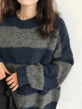 Oversized Stripe Pullover Sweater- Outfit