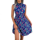 Wind Shooting Spring And Summer Temperament Wood Ear Flowers Waist 100 Fold Dress Women's