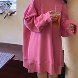 Women Spring Chic Korean Style Trendy Casual Teens Solid Clothing Comfortable Long Sleeve Lady Clothes Blue Ins