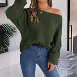 Shooting 2025 Autumn And Winter Casual Relaxation Solid Color Bat Sleeve Sweater Women's
