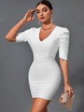 Bandage Dress 2022 Women White Bandage Dress Bodycon Elegant Sexy Mini Evening Party Dress Summer Birthday Club