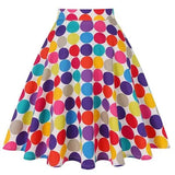Summer Midi Skirt Runway Vintage Rockabilly Sundress Red Womens Sexy Pinup 50S Cotton Polka Dot Pattern Skater