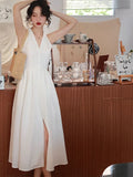 New Chic Vintage Elegant Sleeveless Midi Black White Dress Women Sexy Party Holiday Fashion French Style