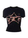 Splash Star Print Baby Tee-Outfit