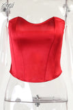 Summer Sexy Tube Tops Women Solid Sleeveless Slim Skinny Corset Cropped Top Casual Female Strapless Vest Elegant New