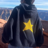 Back Star Print Hooded Oversized SweaterOutfit