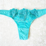 Japanese Women Panties Heavy Embroidery Floral Thongs Tanga Underwear Sexy Lingerie Seamless and G