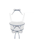Women Sexy Crop Top Off Shoulder Removable Sleeves Y2k Tank Top 90s Vintage Streetwear Fashion Bandage Butterfly Tube Top