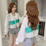 2023 Spring Summer Women's Jackets Coats Windbreaker Sun Protection Patchwork Color Zipper Thin Summer Women