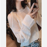 Autumn Solid Hollow Out Sexy Off Shoulder Sweaters Ladies Long Sleeve Loose Casual Knitting Pullover All-match Top