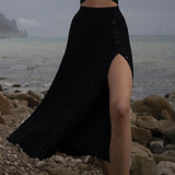 White O-neck Two Piece Set Bandage Y2K Dresses Elegant Winter Women 2022 Long Sleeve Slim Tunic Knitted Sweater