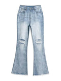 Distressed High Waist Ripped Jeans-Outfit