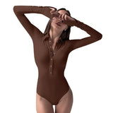 Zingj Women's Wear Slim Button Lapel Long Sleeve