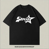 New Summer American Letter Printed Tops Tees Women Y2K Street Hip-Hop Harajuku Trend T-Shirts Couples Casual Loose
