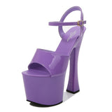 Summer Walking Show Artifact Model High-heeled Shoes Sandals Pole Dancing 17CM Sexy Black Platform Hate Sky High-heeled