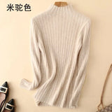 100% Mink Cashmere Knitted Pullover Women's Sweater Jumper Super Warm Female Soft Elasticity Slim Sweater Full