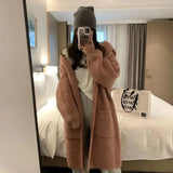 Fashion Women Sweaters 2023 Autumn Winter Solid Hooded Long Knitted Cardigan Casual Coat for Women Clothing Knitwears