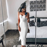 Dress evening 2022 summer women's long maxi bodycon dress ribbed orange red black sexy party dress club birthday