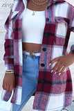 Women Oversize Jacket Winter Fleece Coat Vintage Plaid Top Long Sleeve Outerwear All Match Thick Shirt Fall Warm Ins Jacket