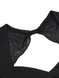 Back Cutout Black Crop Top- Outfit