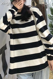 Striped Sweatshirt Women Harajuku Hoodie Ladies Casual Korean Sweatshirt Female Fashion O Neck Long Sleeve Top