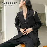 Rhinestone Black Casual Diamond Blazer Fall 2021 Womens Fashion White Khaki Grey Jacket Ladies Coats Suit