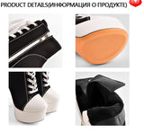 Onlymaker Women's Canvas Platform Lace Up Ankle Boots16cm High Heel Side Zipper Plus Size Fashion Sexy Stiletto
