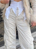 Washed Pocket Solid Cargo Pants- Outfit