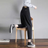 Zingj Jeans Female Autumn 2024 New Korean Version Loose High Waist Show Thin Straight Tube Harun Radish Dad Pants-Outfit