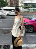 Xixi 2025 Spring And Summer New Slim Temperament Designed Solid Color Slender Suspension Slings Small Vests Women's