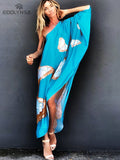 Boho Printed Off Shoulder Kaftan Plus Size Women Clothes Summer Sexy Beach Wear Tunic Casual High Street Dresses