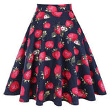 Dot 50s Vintage Woman Tunic Skirt High Waist Pleated Midi Retro Clothing Summer Audrey Hepburn Chic Swing Beach