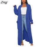 New Winter Warm Sweater Coat Women's cardigans Casual Long Knitted Cardigan Sweater Jacket Loose V-Neck