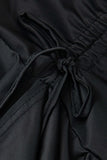 Ruched Drawstring Asymmetrical Mini