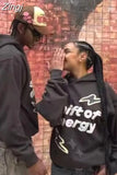 Gothic 3D Foaming Pattern Hoodie Men Harajuku Street Hip Hop Casual Loose Sweatshirt Couples Oversized Vintage Top