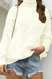 Autumn Winter Women Turtleneck Sweater Loose Short Elegant Warm Knitted Pullovers Fashion Solid Tops Knitwear