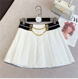 2022 Summer New Arrival Metal Chain High Waist Slim Short Mini Skirt Women