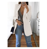 New Fashion Women's Casual Suit Set Multi-color Lapel Slim Cardigan Temperament Commuting Solid Color Suit Coat