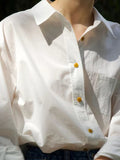 2025 New Women's French Retro White Shirt Loosely Set High-End Small Long-Sleeved