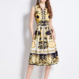 Court-Styled Dress Women's Summer Sleeveless Waist Thin Design Small Light Luxury Temperament Long