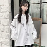 Hat Hoodies Harajuku BF Style Black Hip-hop Chic Teens Sweatshirts Autumn Trendy All-match Daily Simple Womens Streetwear