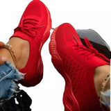 Shoes 2022 Fashion Breathable Lace Up Platform Women vulcanize Shoes Summer Flat Mesh Sports Shoes Woman Running