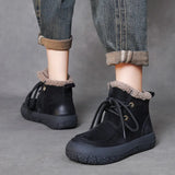 Layer Of Cowfleece Martin Boots Women Winter New Thick-Bottom Leisure Short Boots Warm Plus Cotton