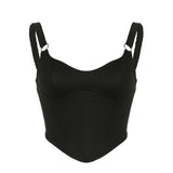 Zingj New Spring Spice Wind Sexy Fishbone Breast Metal Ring Strap Corset
