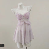 Heavy Industry Love Net Yarn Pure Sexy Pyjamas Summer Gentle Wind Thin Chest Sling Pajamas
